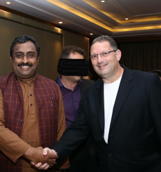 Marc Kahlberg and Varanasi Ram Madhav, National General Secretary of the Bharatiya Janata Party, India